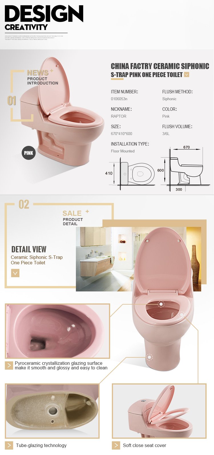 Siphonic One Piece Toilet 9001p (2)